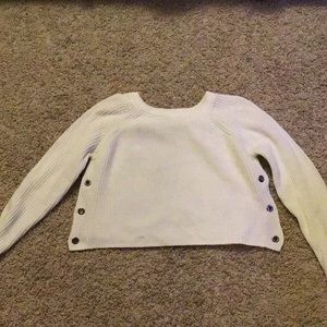 white sweater with open sides